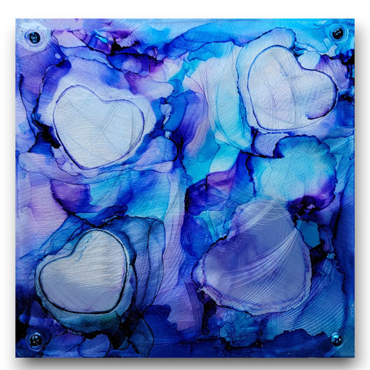 Blue and Purple Heart Art ($135)