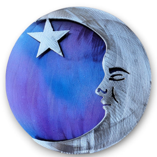 Moon and Star wall art 7.5" diameter by Kristen Hoard $95