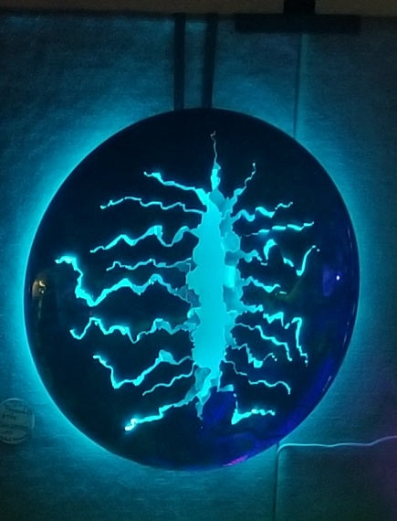 LED Art: Blue Fractured by Kristen Hoard ($900) 23" Diameter SOLD! order a custom one