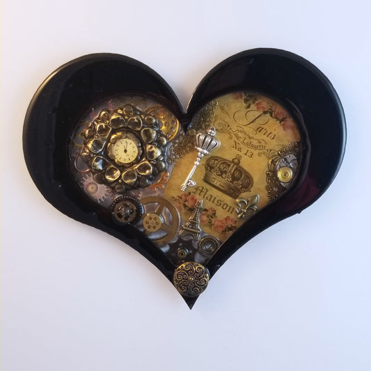 Steampunk Heart: Paris Crown ($140) 10" x 8" SOLD